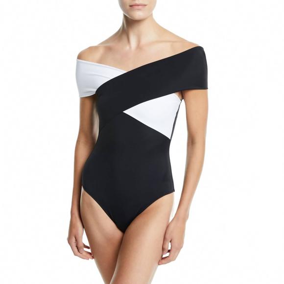 NEW OYE SWIMWEAR zenia one piece swimwear in black/white